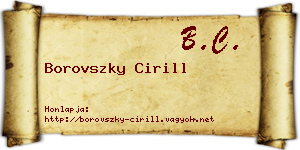 Borovszky Cirill névjegykártya